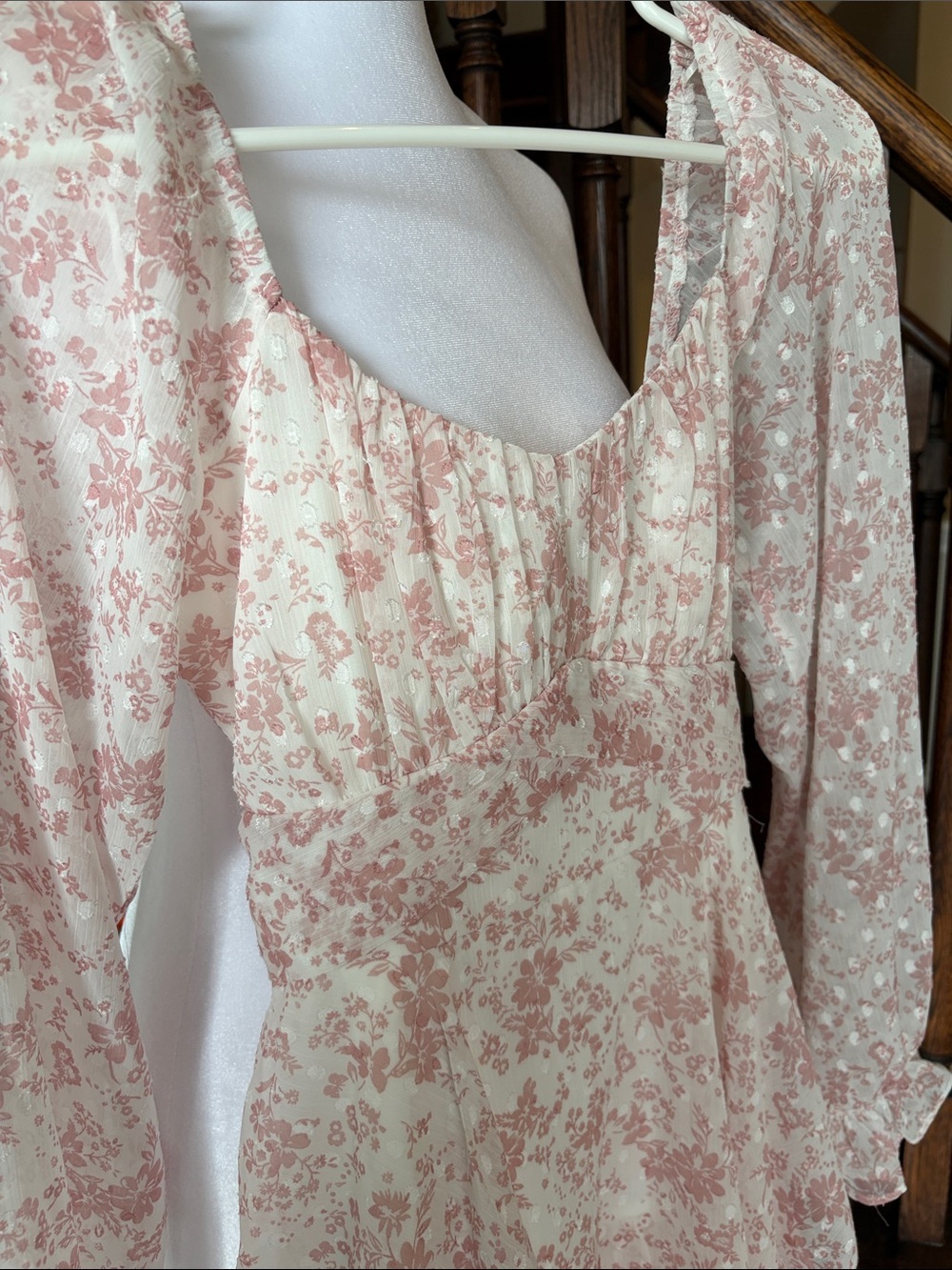 Pink Floral Ruffle Mini Dress - Picture 2 of 7
